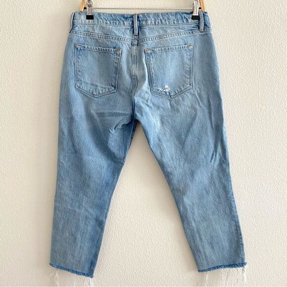FRAME Le Garcon Crop Jeans Size 27 Blue Clash Mid Rise Distressed Denim - Picture 11 of 13
